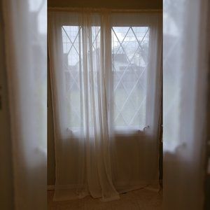 White Textured Sheer Curtains 54X84 (5 panels)